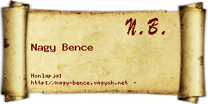 Nagy Bence névjegykártya